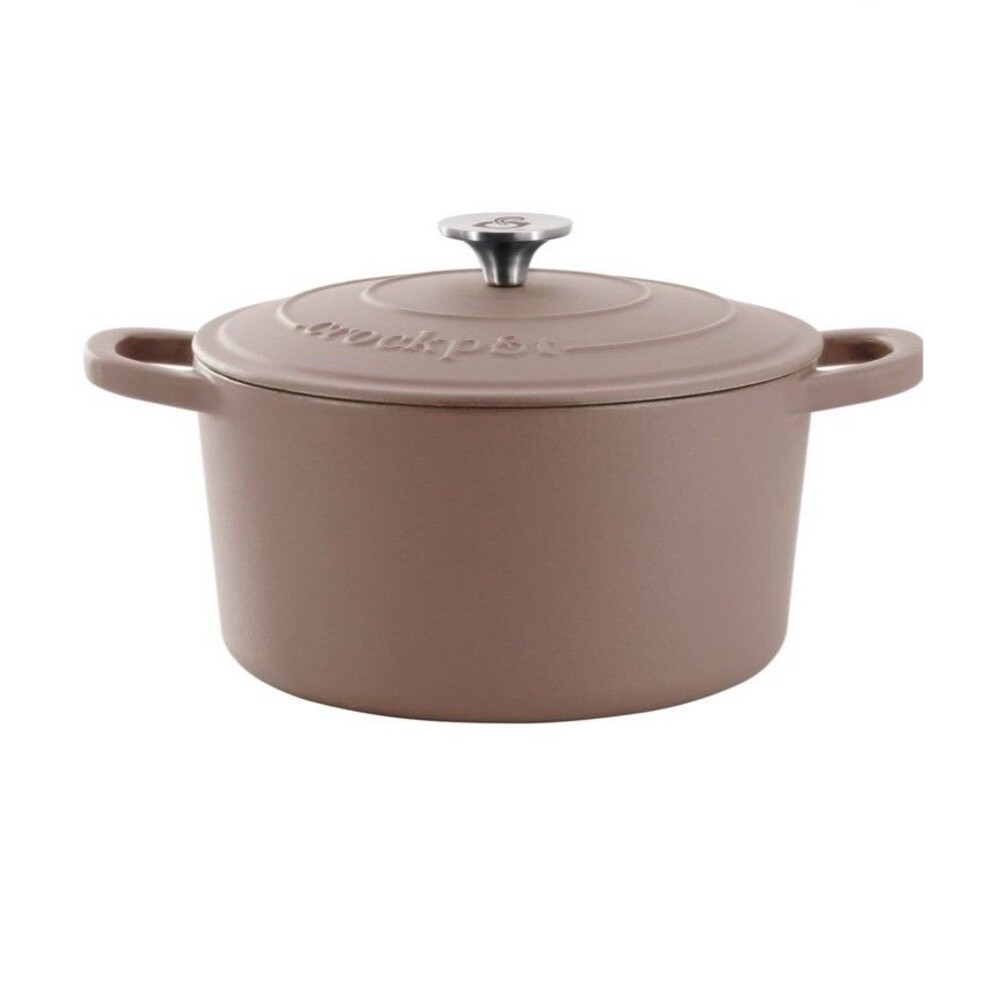 Pink Dutch Oven Crockpot 5 Qt Enameled Cast Iron Dutch Oven in Matte Dusty Pink